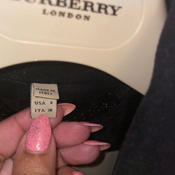 BURBERRY Kensington Black Wool Cashmere Double Breasted Trench Size 4 - Picture 3 of 15